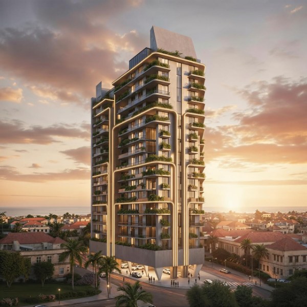 Dakar Senegal &mdash; tower at sunset